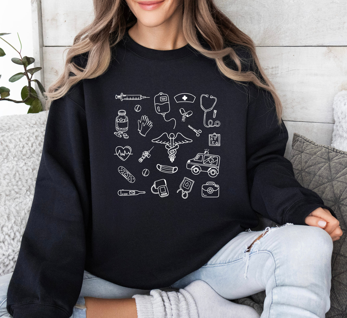 Sweatshirt - Medical Doodles